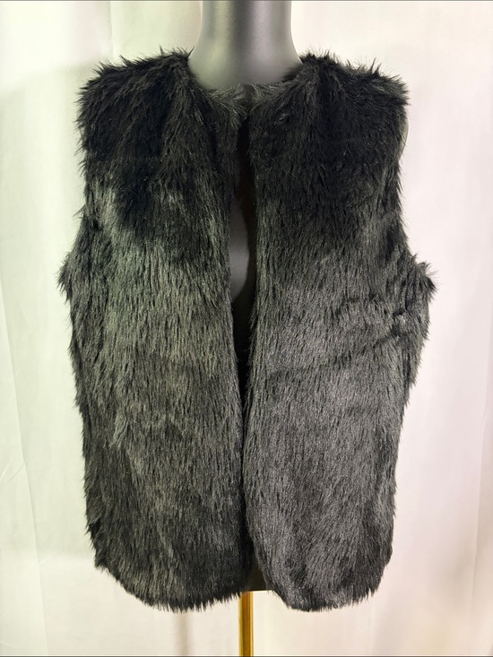 GAP Jackets & Blazers - Gap True Black Faux Fur Open Front Vest